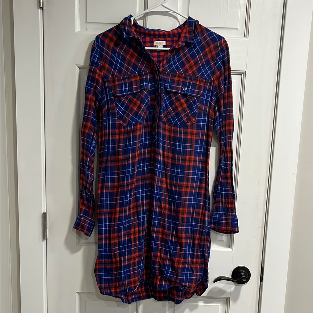 J. Crew Factory Flannel Shirt Dress Size Small